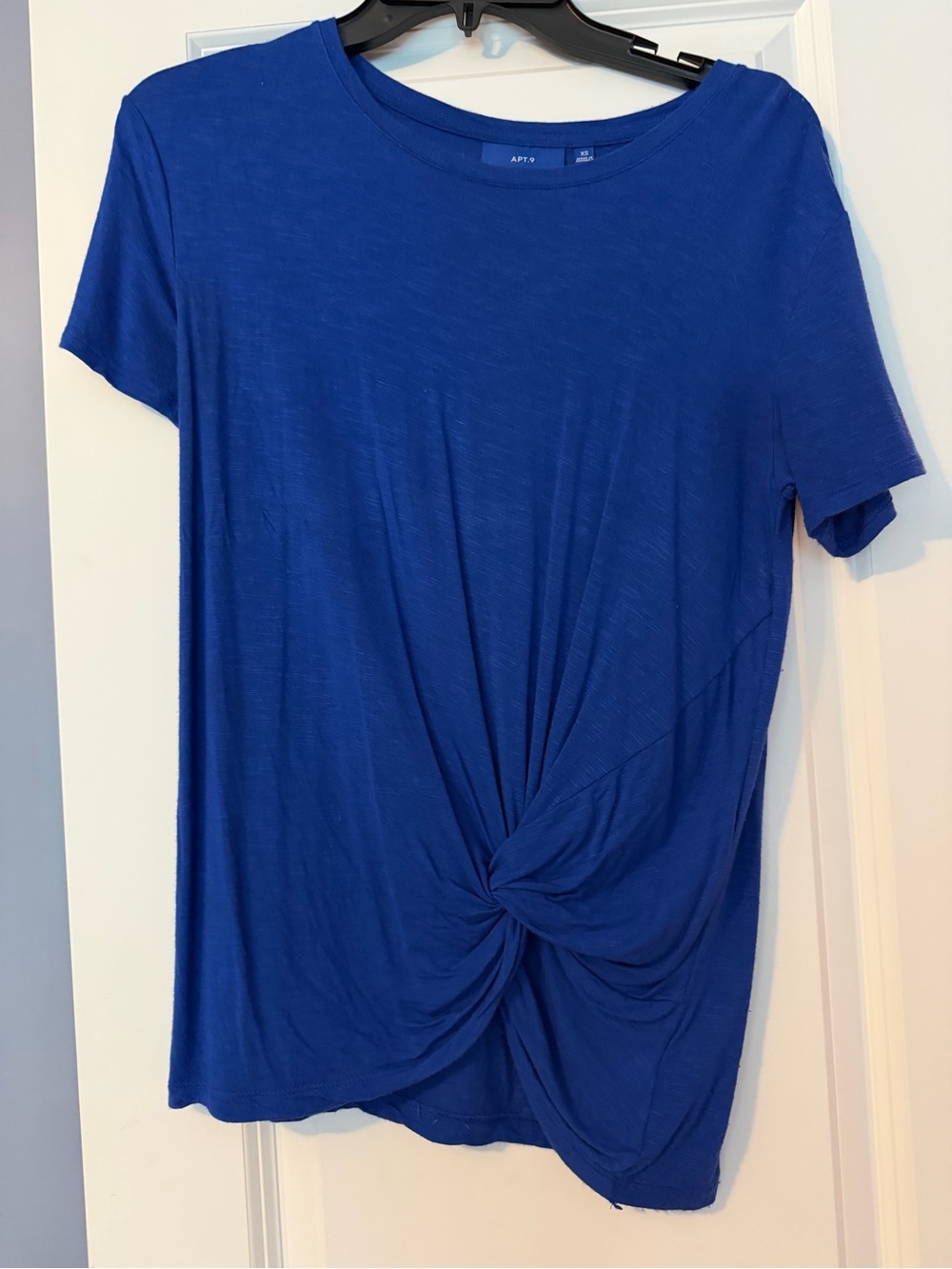 Blue tie front shirt